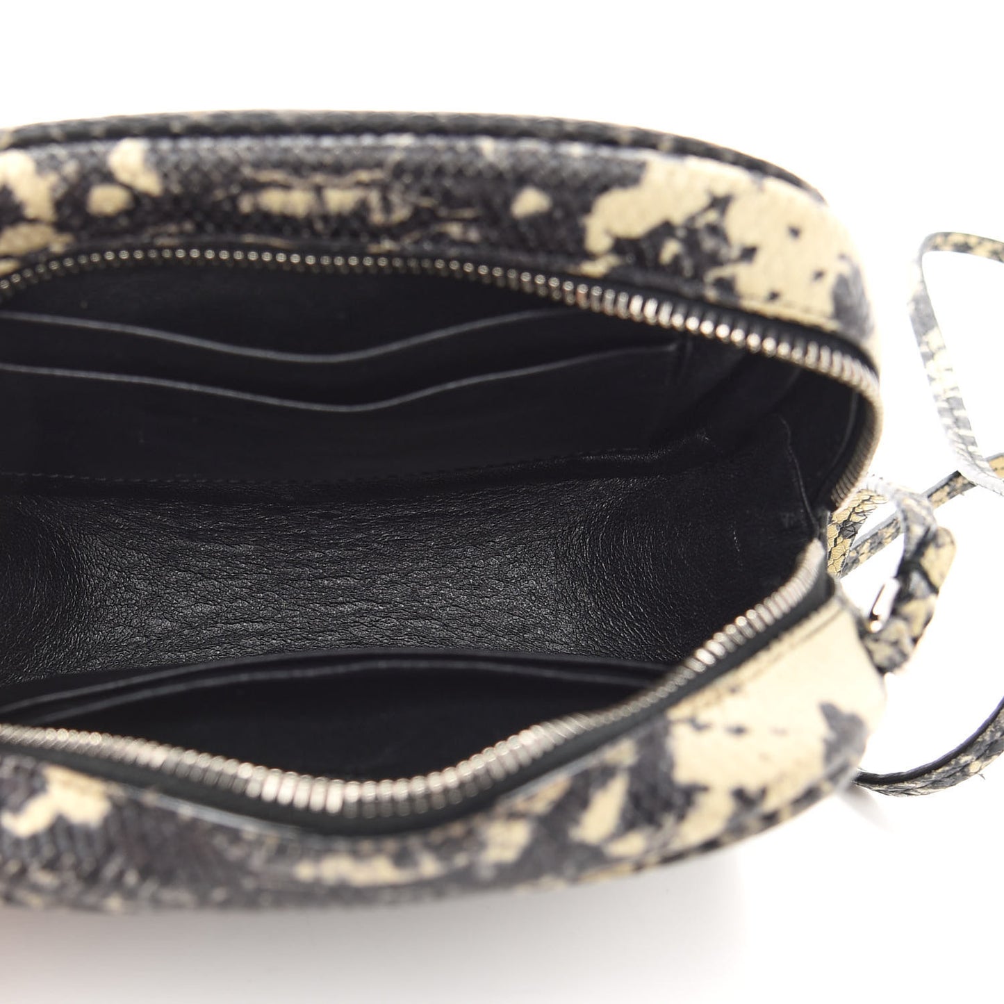 Python Embossed Calfskin Monogram Blogger Bag Black Beige