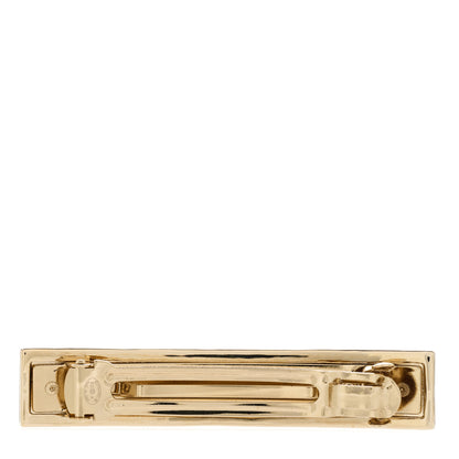 Chanel Metal Resin Enamel Logo Hair Clip Barrette Black White 3 of 5