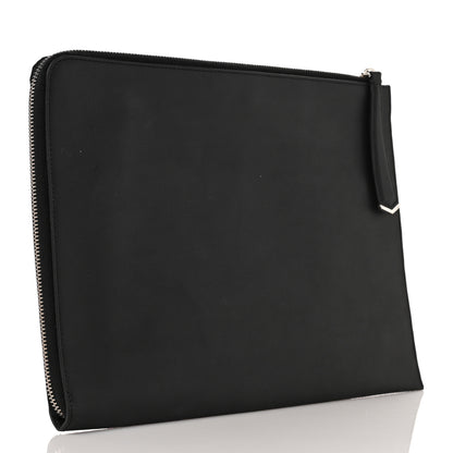 Fendi Vitello Dolce Fun Fair Embossed Zip Around Pouch Black Multicolor 3 of 8