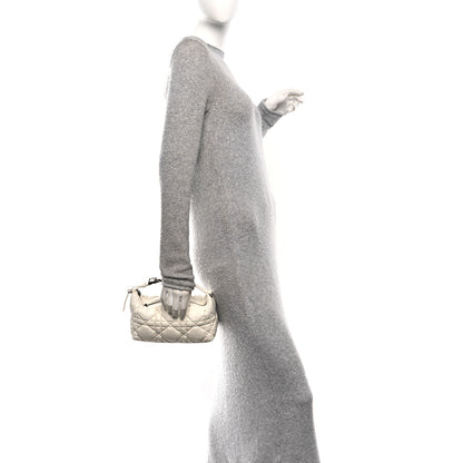 Christian Dior Calfskin Macrocannage Medium Diortravel Nomad Pouch Off White 2 of 12