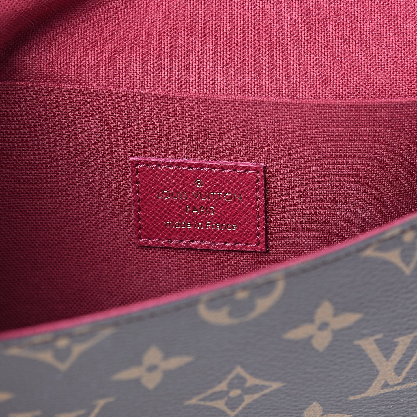 Monogram Pochette Felicie Chain Wallet Fuchsia
