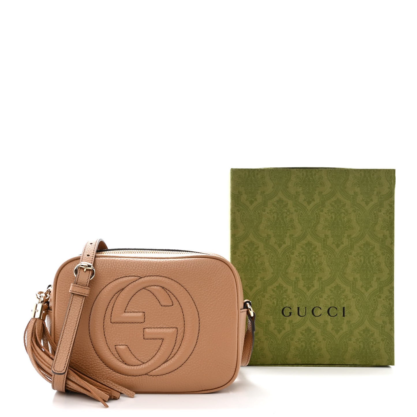 Pebbled Calfskin Small Soho Disco Bag Camelia