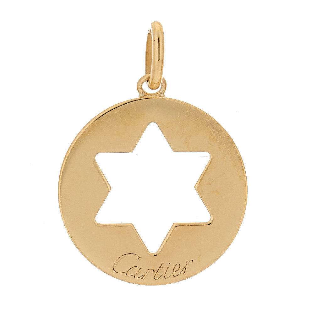 Cartier 18K Yellow Gold Star of David Symbol Pendant 1 of 3