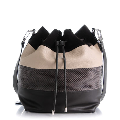 Proenza Schouler Watersnake Suede Calfskin Large Bucket Bag Grey 1 of 7