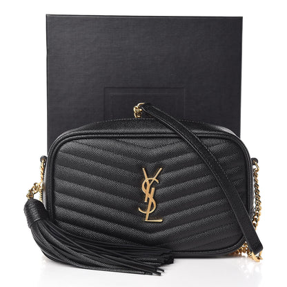 Saint Laurent Grain De Poudre Matelasse Monogram Mini Lou Camera Bag Black 10 of 10