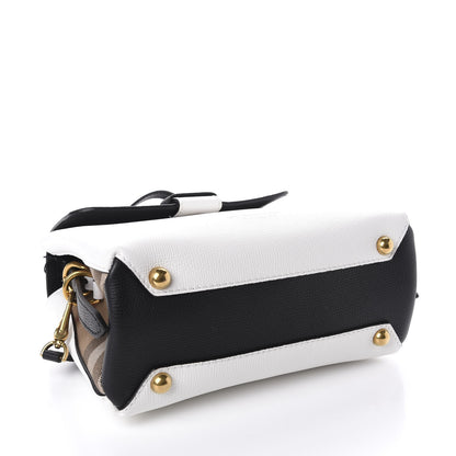 Burberry Derby Calfskin House Check Small Camberley Chalk White Black 4 of 10