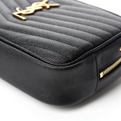 Saint Laurent Grain De Poudre Matelasse Monogram Mini Lou Camera Bag Black 7 of 11
