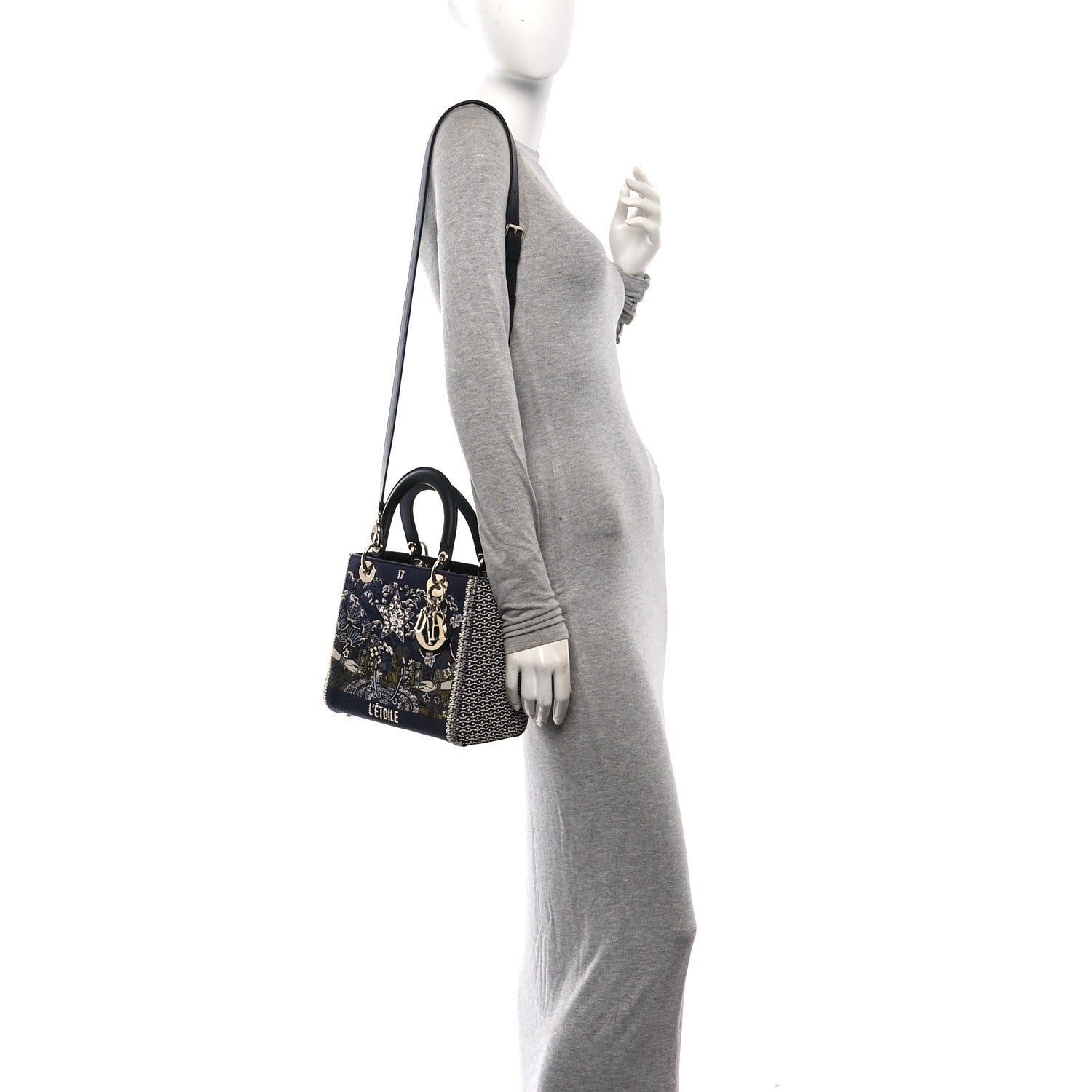 Christian Dior Embroidered L'Etoile Tarot Medium Lady Dior Blue Multicolor 2 of 9