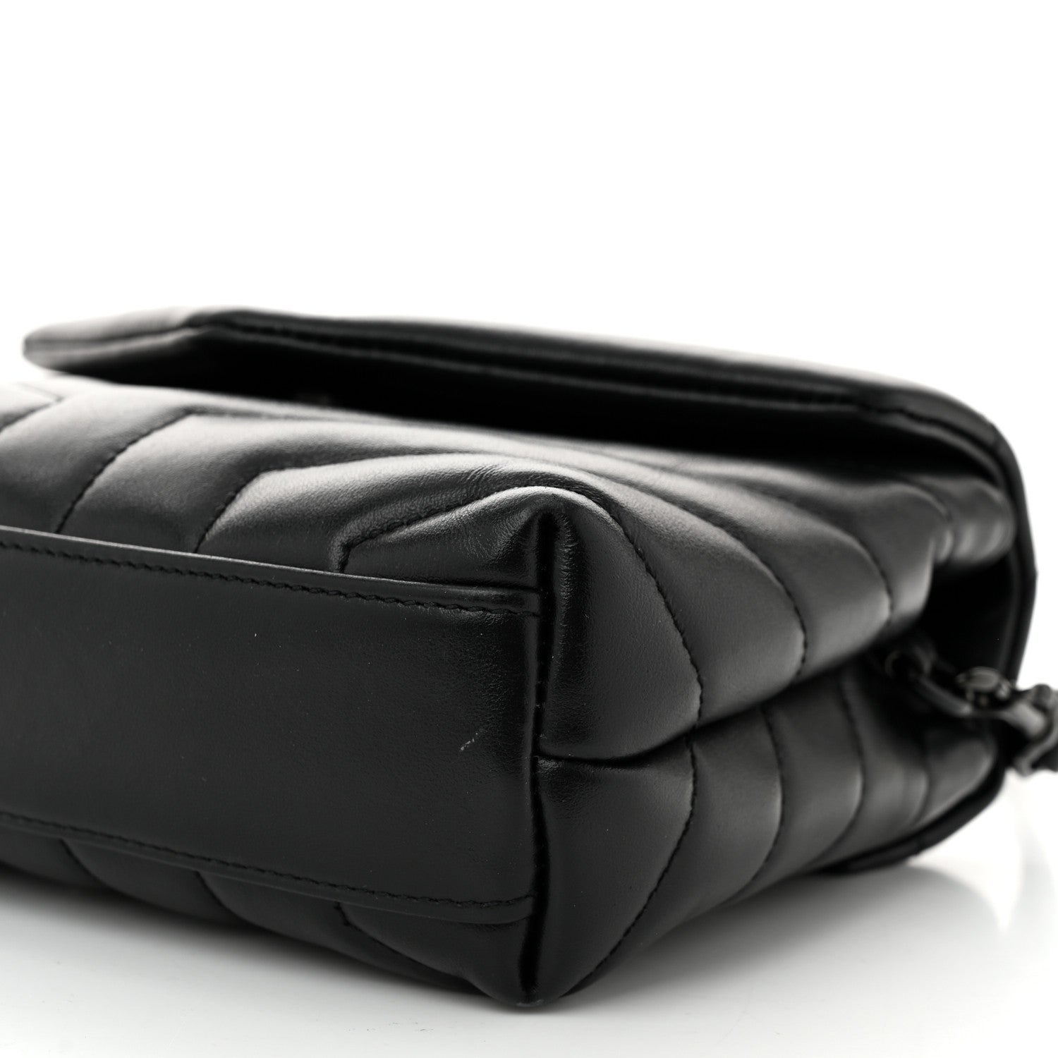 Saint Laurent Calfskin Y Quilted Monogram Monochrome Toy Loulou Crossbody Bag Black 10 of 11