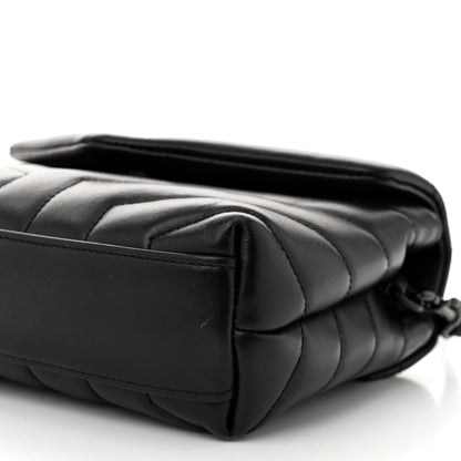 Saint Laurent Calfskin Y Quilted Monogram Monochrome Toy Loulou Crossbody Bag Black 10 of 11