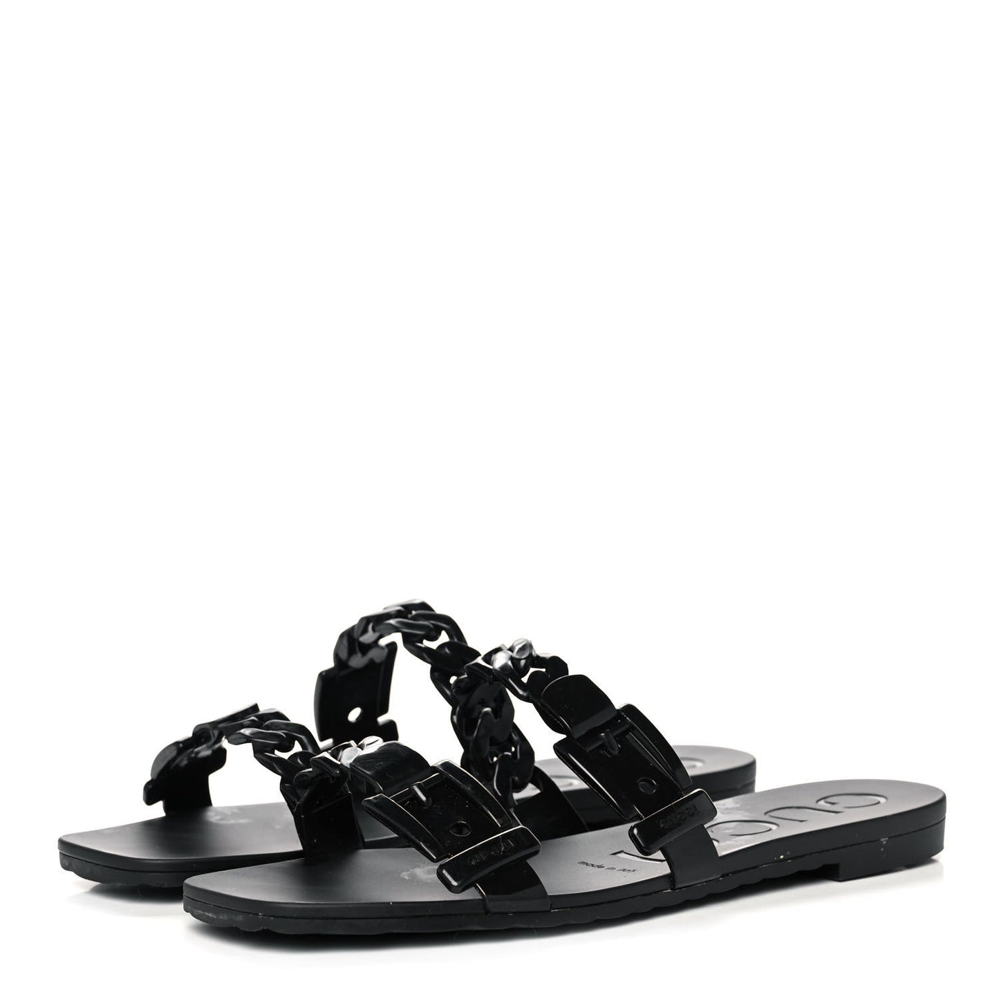 Rubber Womens Slide Sandals 38 Black