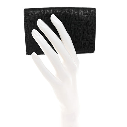 Burberry Grained Calfskin TB Compact Tri-Fold Wallet Black 2 of 11