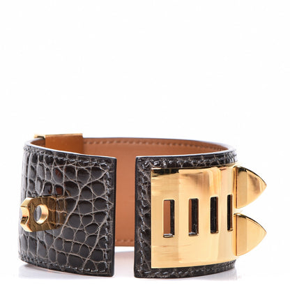 Hermes Shiny Alligator Collier De Chien CDC Bracelet S Macassar 6 of 7