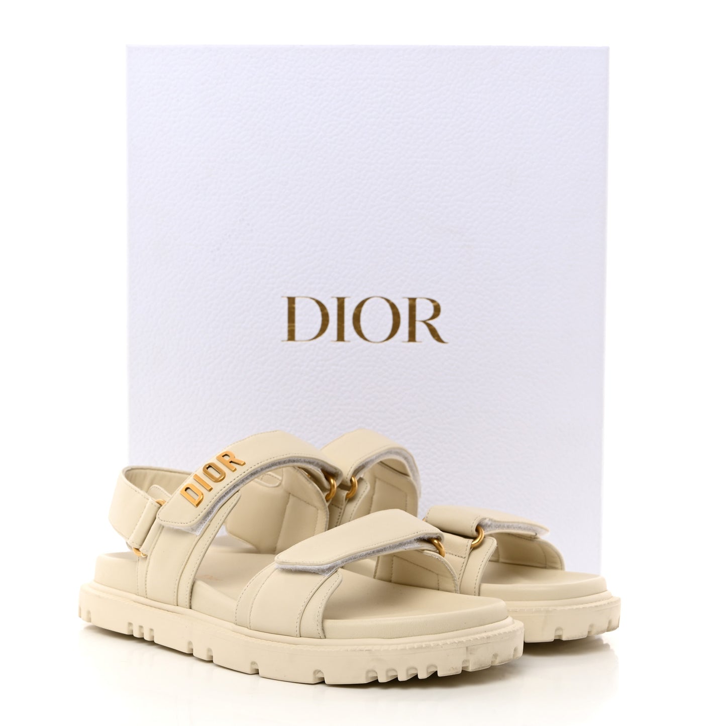 Lambskin Dioract 10mm Sandals 38 Off White
