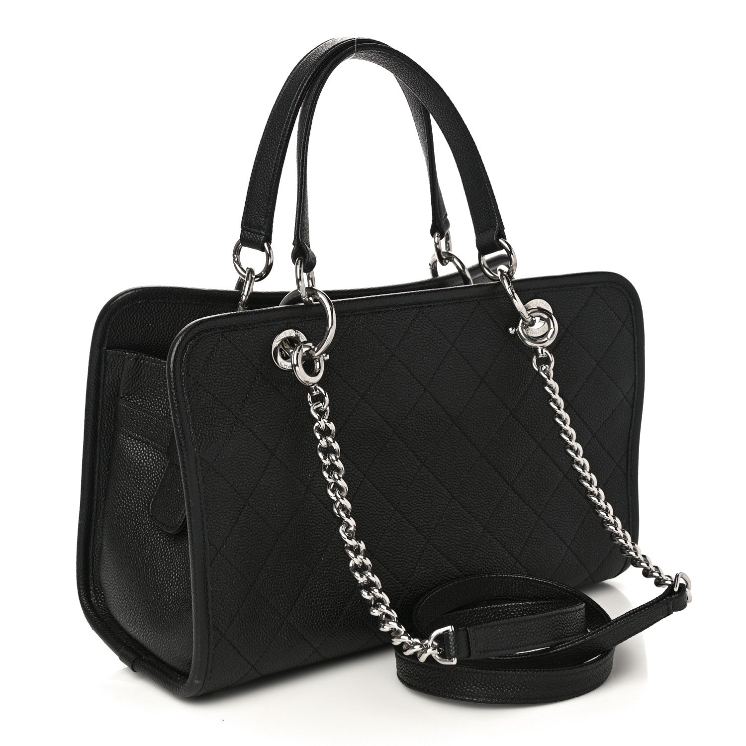 Chanel Caviar Stitched Shopping Tote Black 3 of 11