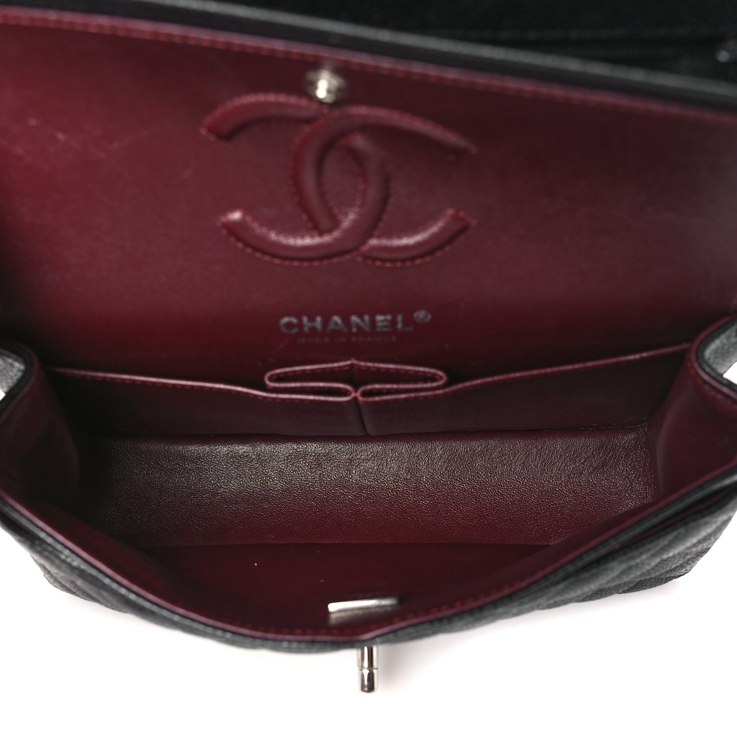 Caviar Quilted Small Double Flap Black