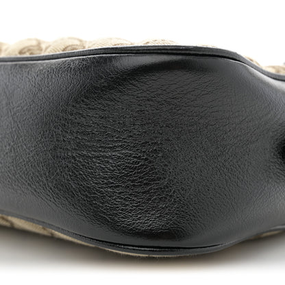 Gucci Monogram Matelasse Diagonal Small GG Marmont Chain Shoulder Bag Beige Black 10 of 11