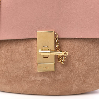 Chloe Suede Smooth Calfskin Drew Shoulder Bag Misty Rose 12 of 12