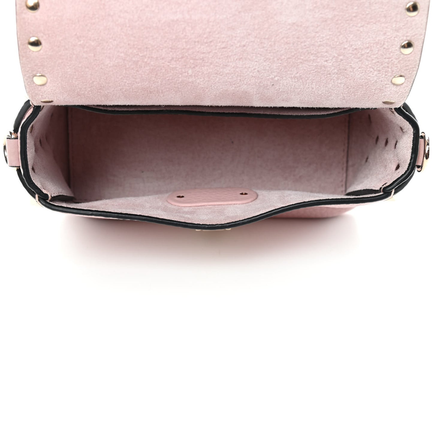 Pebbled Calfskin Mini Rockstud Crossbody Bag Water Rose