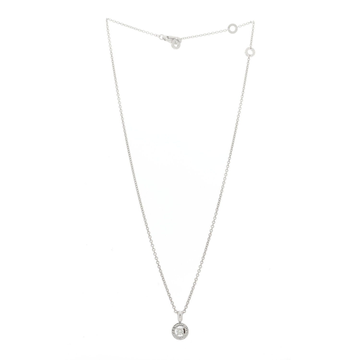 Bulgari 18K White Gold Diamond .23ct BVLGARI BVLGARI Pendant Necklace 3 of 4