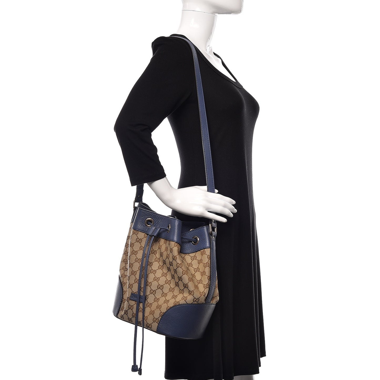Monogram Cellarius Calfskin Bucket Bag Beige Ebony Washed Ink