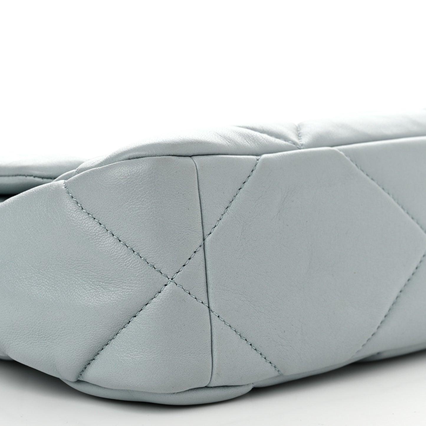 Lambskin Quilted Medium Chanel 19 Flap Light Blue