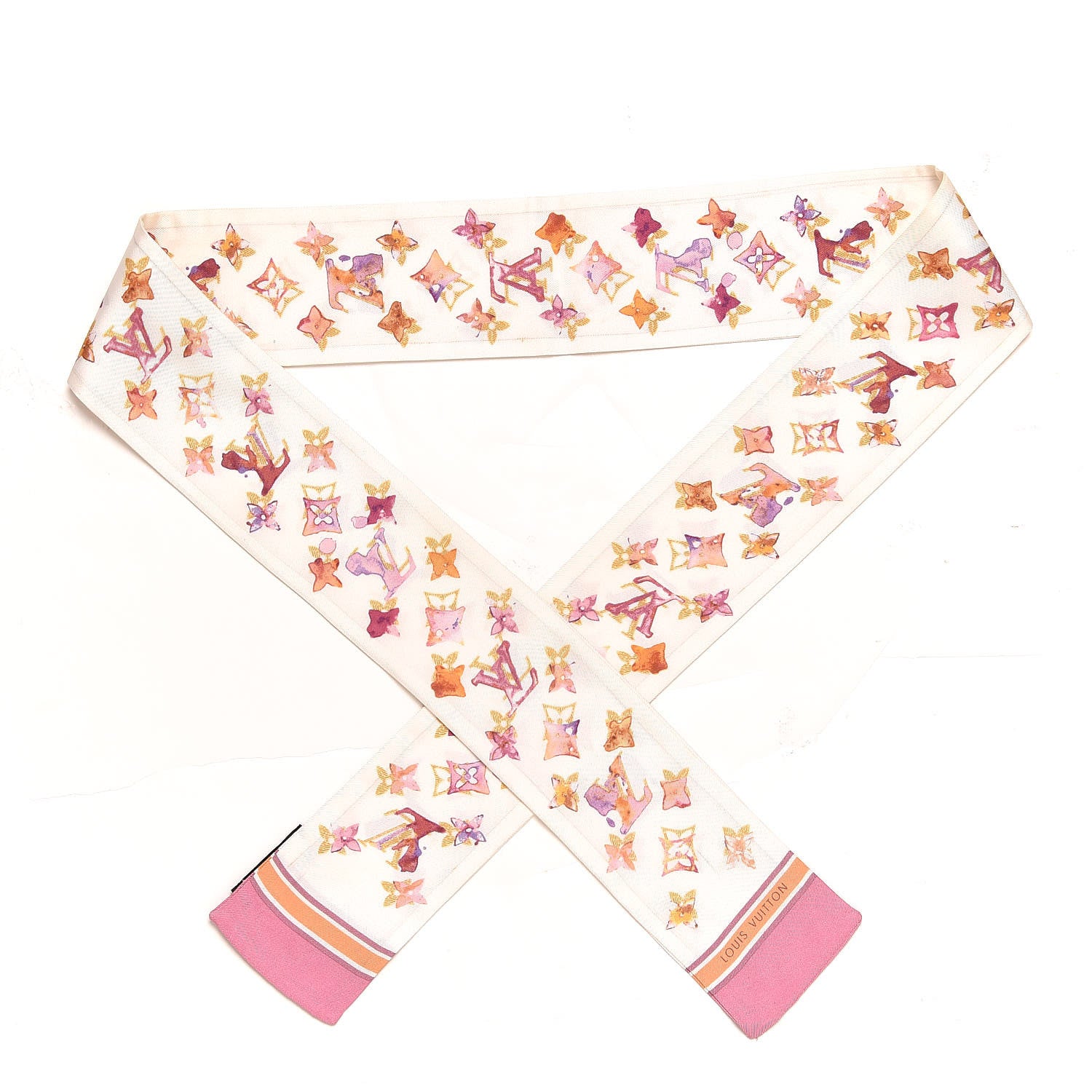 Louis Vuitton Silk Watercolor Aquarelle Bandeau White 1 of 5