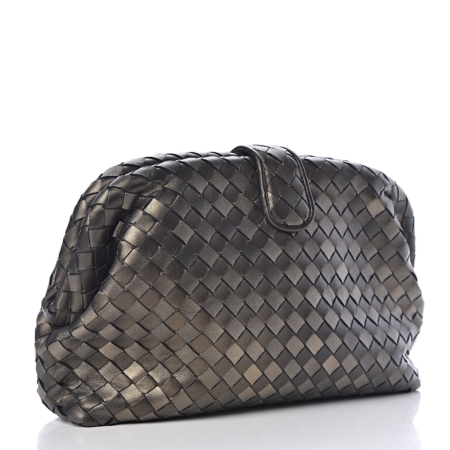 Bottega Veneta Nappa Intrecciato The Lauren 1980 Clutch Platinum 3 of 10