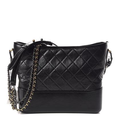 Chanel Aged Calfskin Quilted Medium Gabrielle Hobo Black 1 of 13