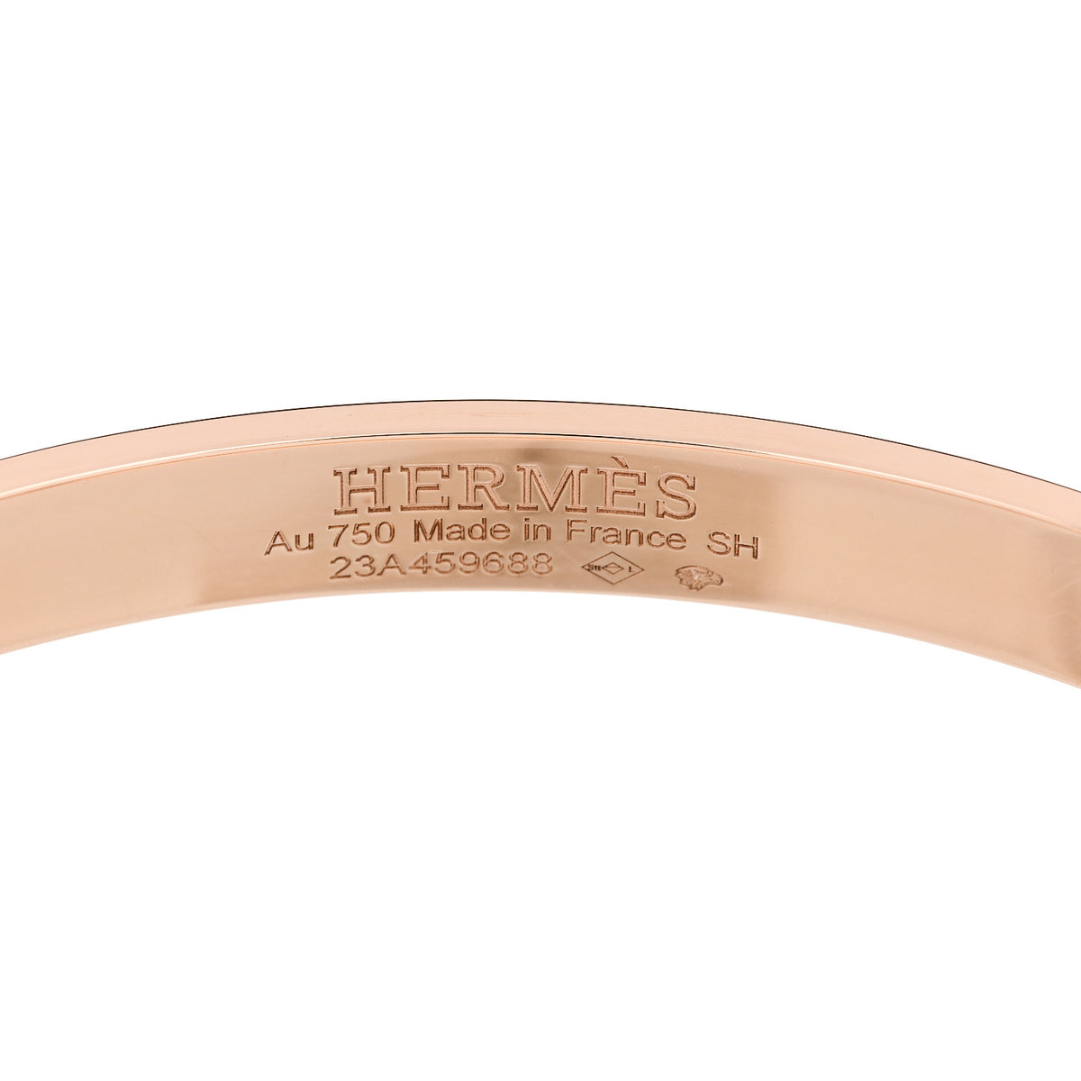 Hermes 18K Rose Gold Diamond PM Collier De Chien Bracelet SH 3 of 4