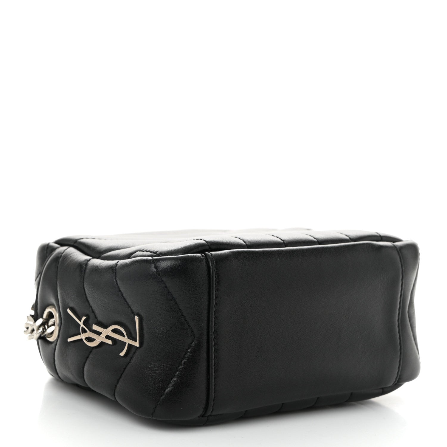Saint Laurent Calfskin Y Quilted Monogram Mini Loulou Bowling Bag Black 4 of 10