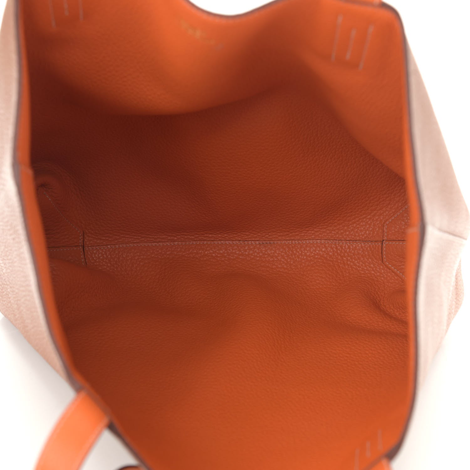 Hermes Taurillon Clemence Double Sens 45 Reversible Tote Orange Gold 8 of 17