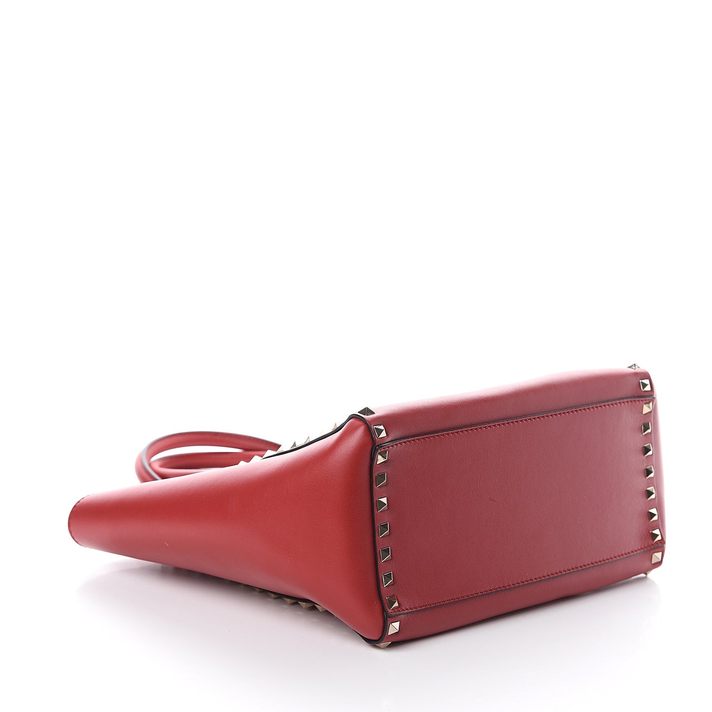 Vitello Rockstud Double Handle Tote Rosso Valentino