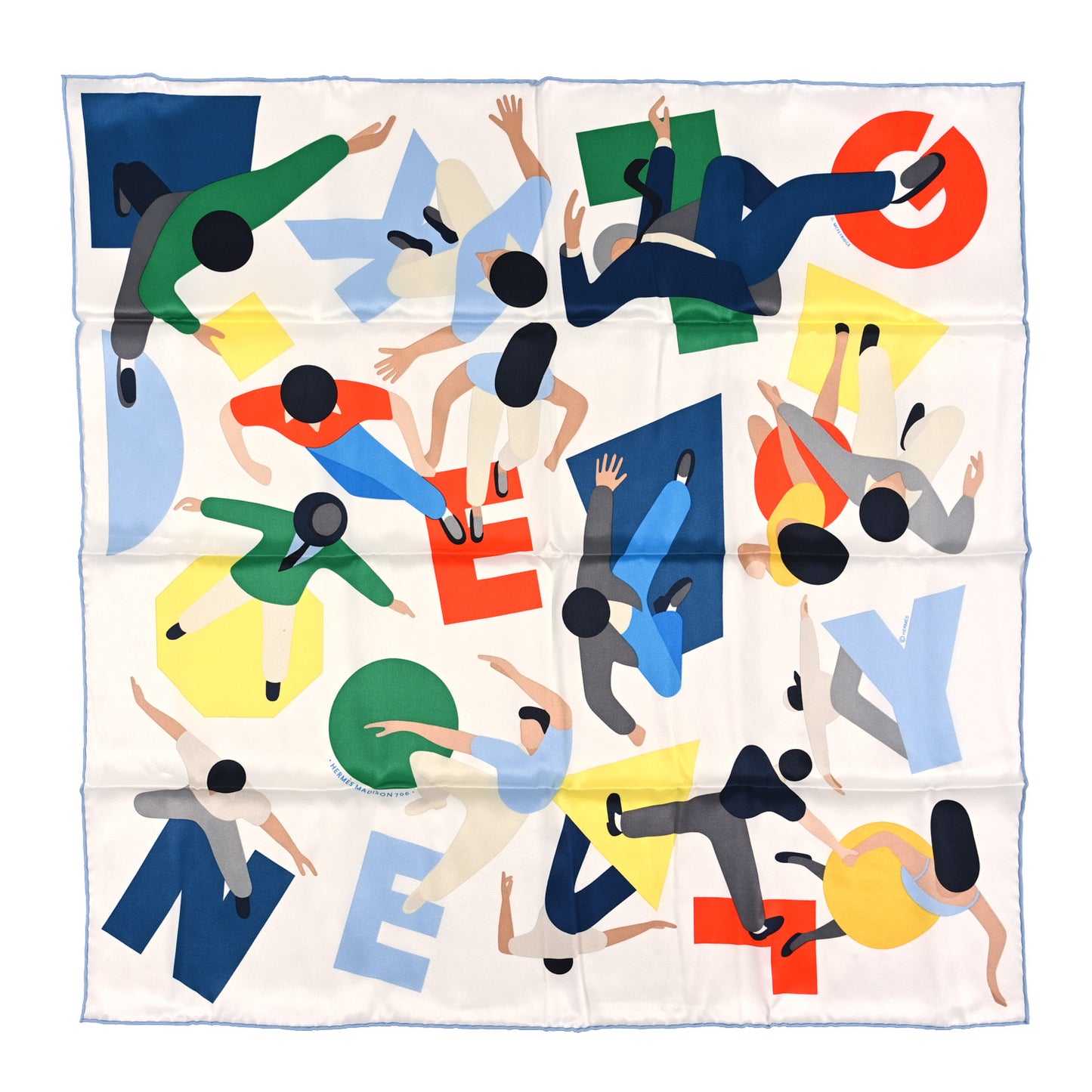 Silk Hommage A Gene Kelly Scarf 70 White Multicolore