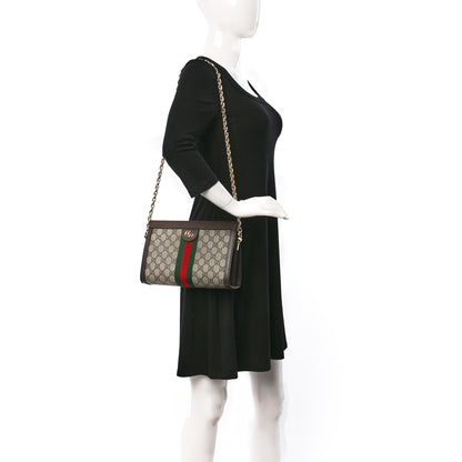 Gucci GG Supreme Monogram Web Small Ophidia Chain Shoulder Bag Brown 2 of 8