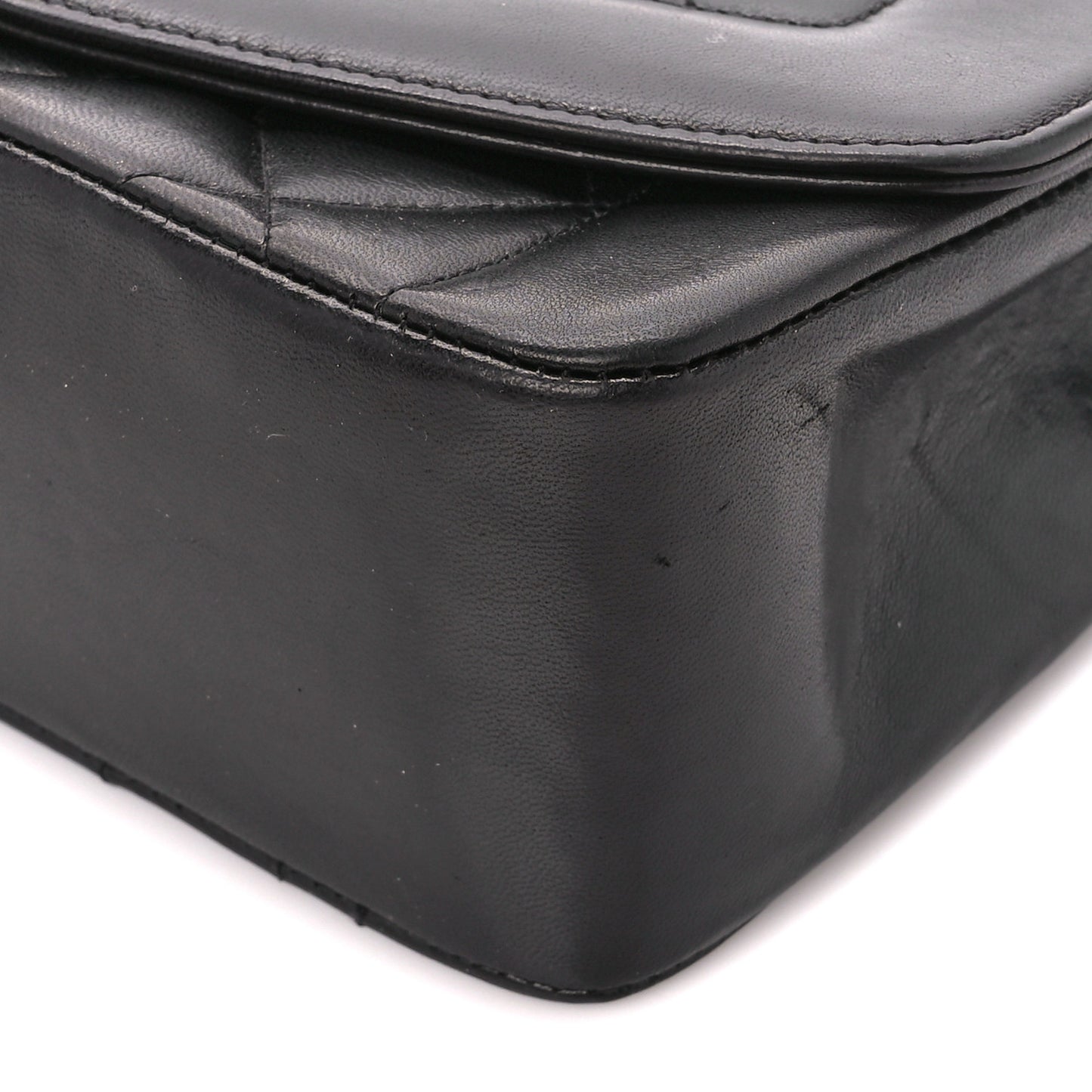 Lambskin Quilted Small Single Flap Black