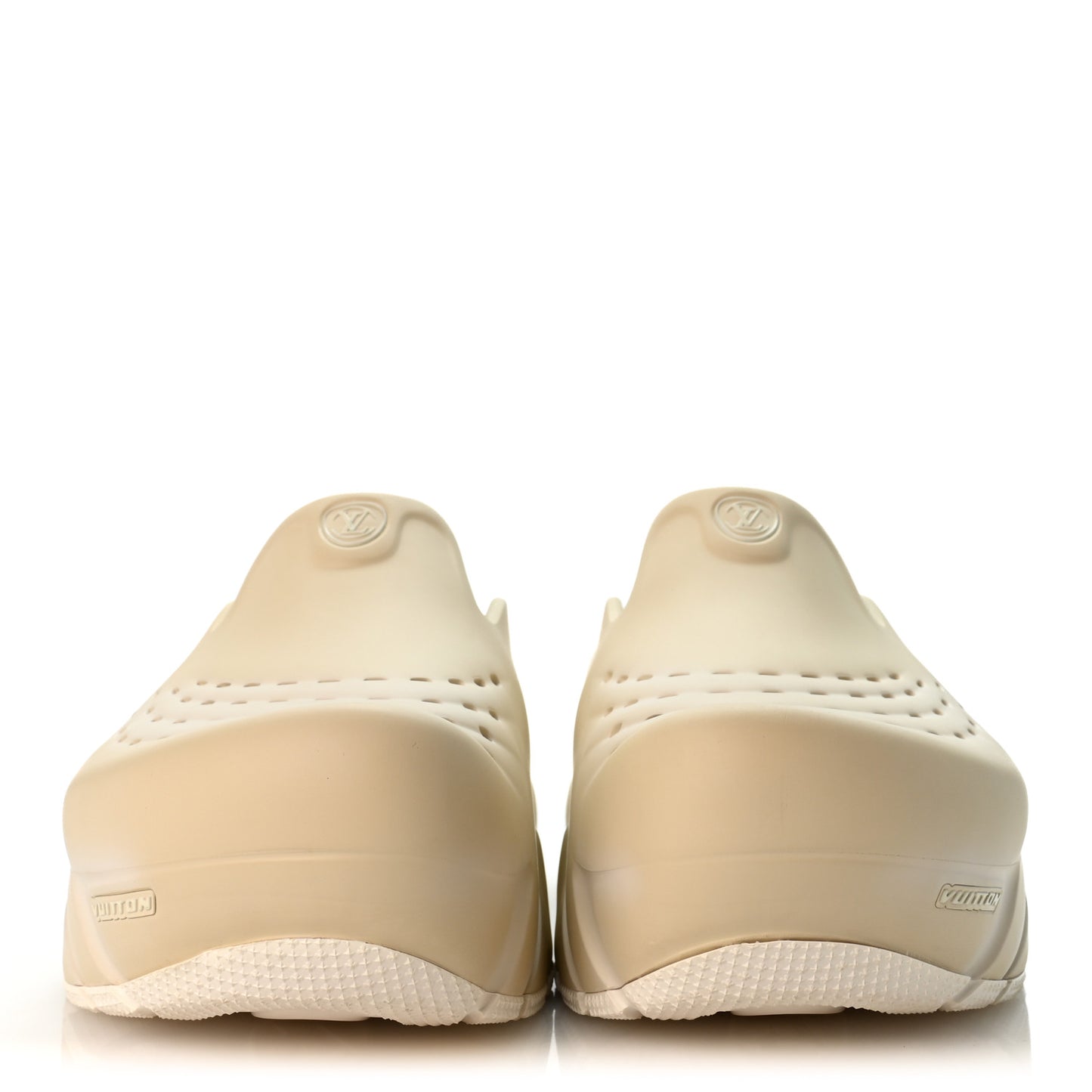 Rubber Mens LV Shark Clogs 11 Beige