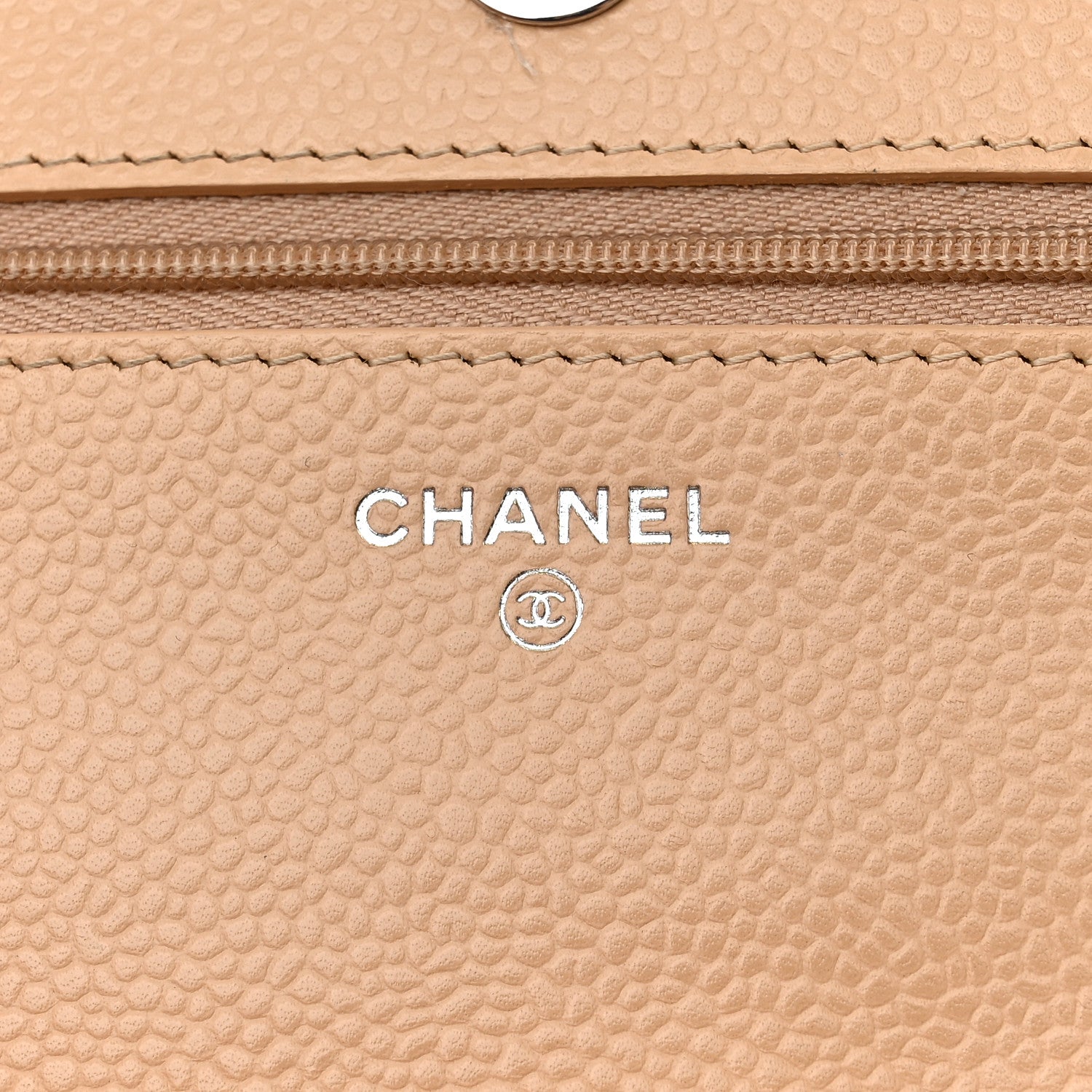 Chanel Caviar Quilted Wallet On Chain WOC Beige 7 of 12