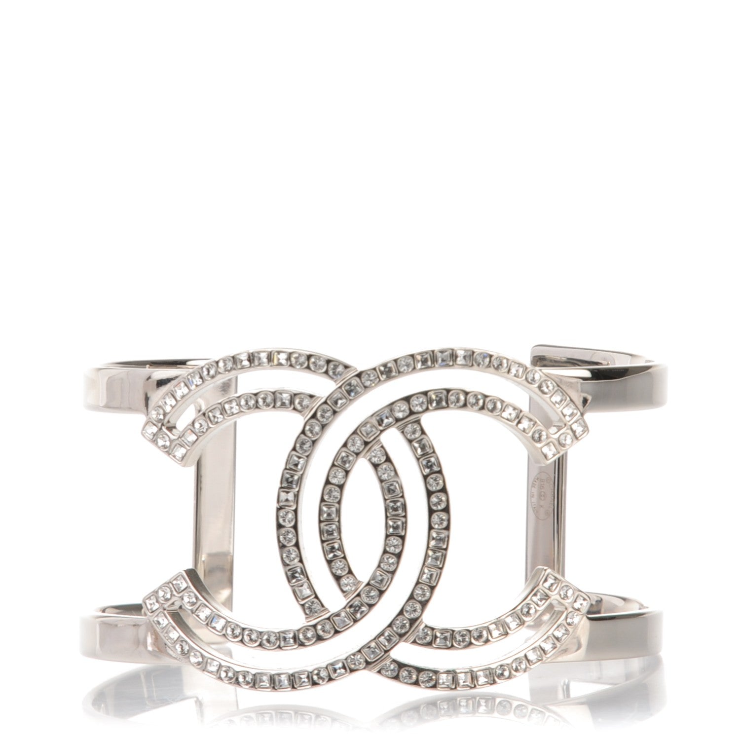 Chanel Crystal CC Cuff Silver 1 of 4
