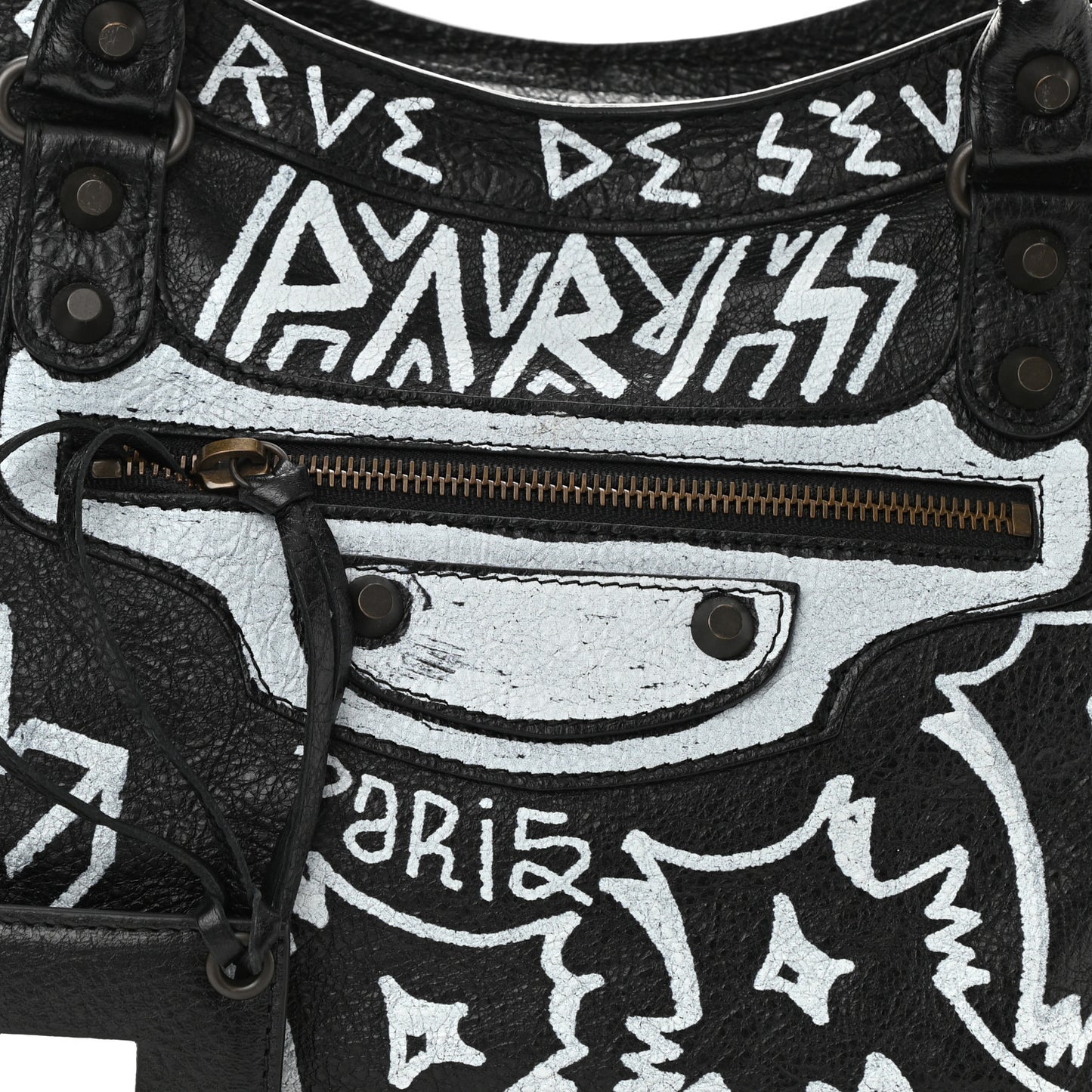 Agneau Arena Graffiti All Over Classic Hardware City Black White