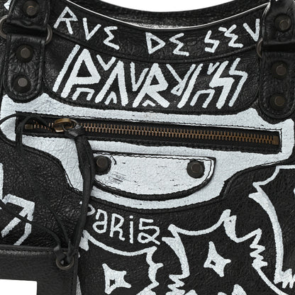 Balenciaga Agneau Arena Graffiti All Over Classic Hardware City Black White 2 of 12