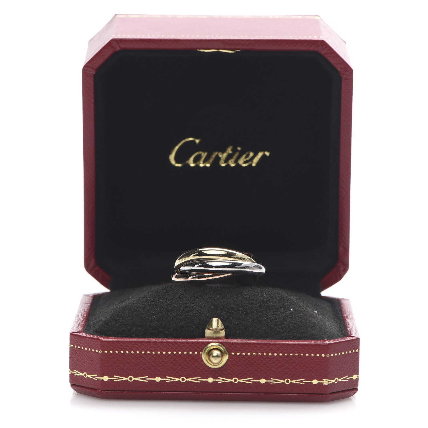 Cartier 18K Pink Yellow White Gold Classic Trinity Ring 60 9 5 of 5