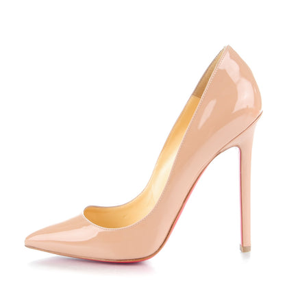 Christian Louboutin Patent Pigalle 120 Pumps 34.5 Nude 1 of 9