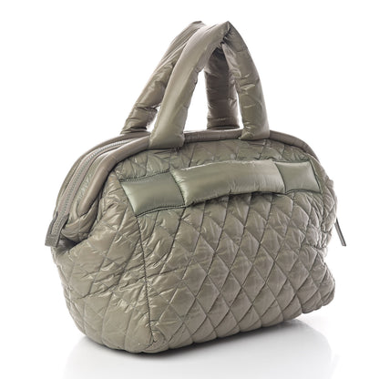 Chanel Nylon Quilted Coco Cocoon Bowler Green 3 of 10