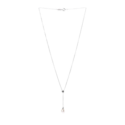 Tiffany 18K White Gold Pearl Drop Pendant Necklace 3 of 6