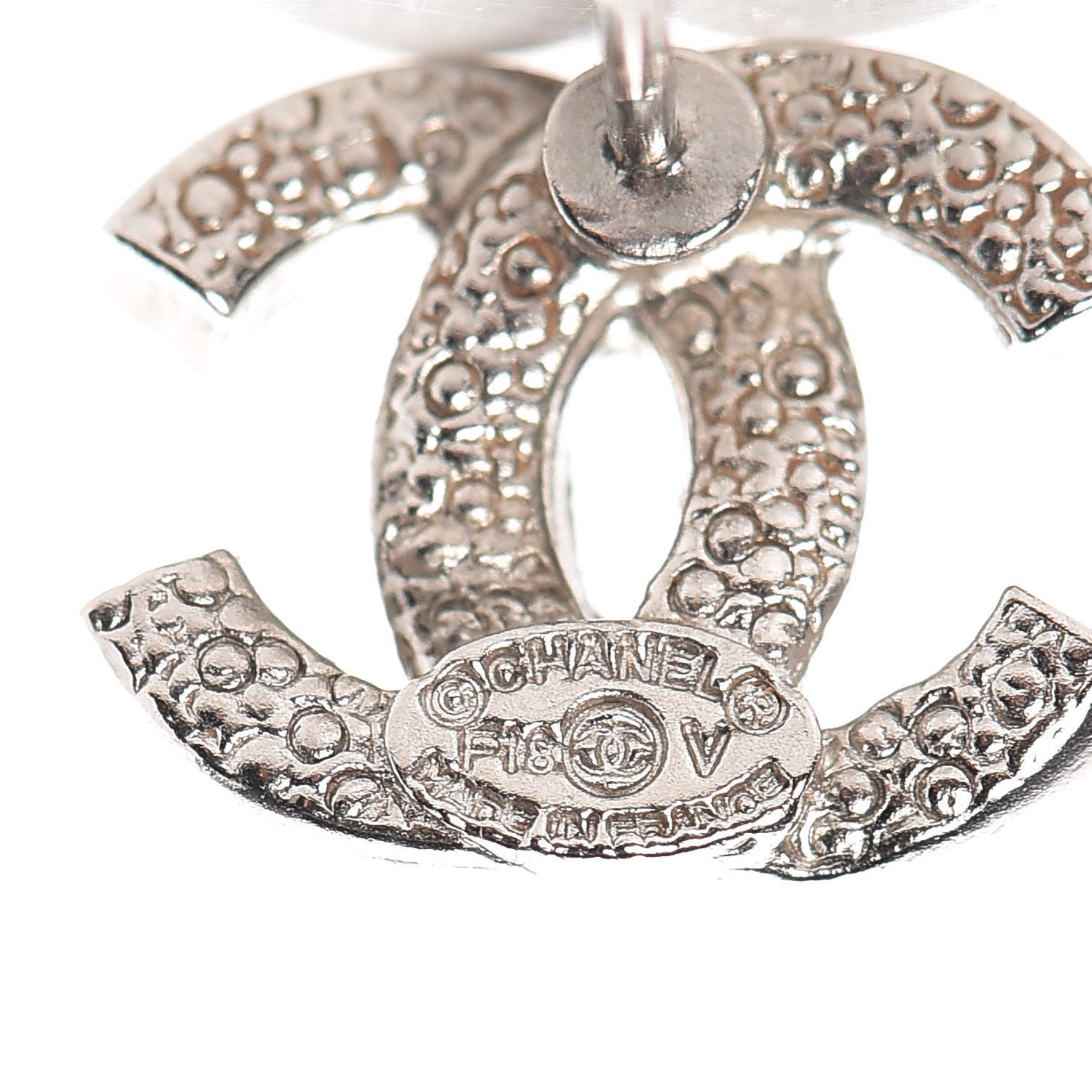 Chanel Crystal Mini Timeless CC Earrings Silver 4 of 5