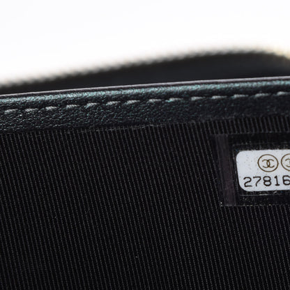 Chanel Iridescent Caviar Quilted Large Zip Around Organizer Wallet Black 8 of 9