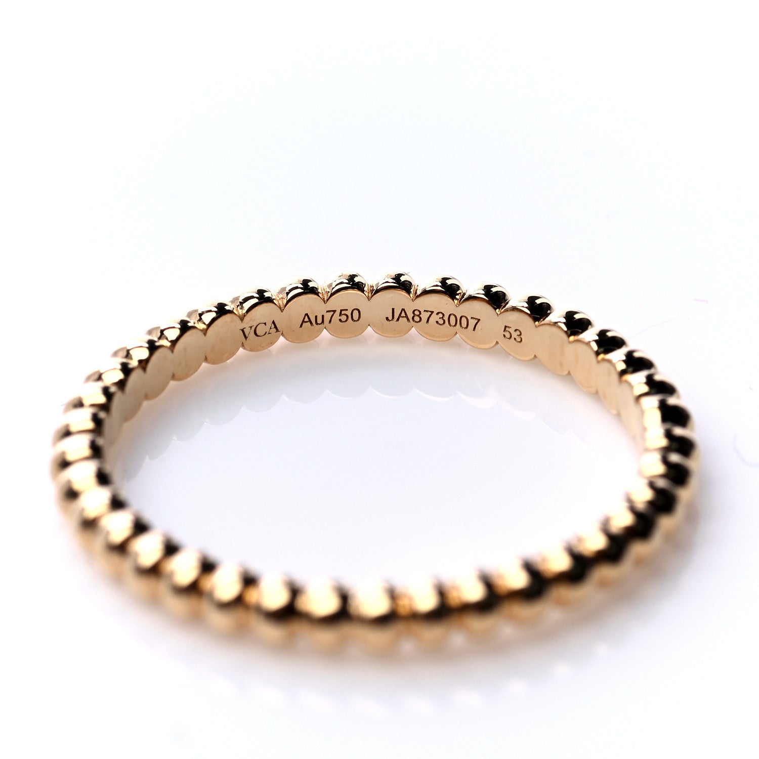 Van Cleef & Arpels 18K Yellow Gold Small Perlee Ring 53 6.5 5 of 7