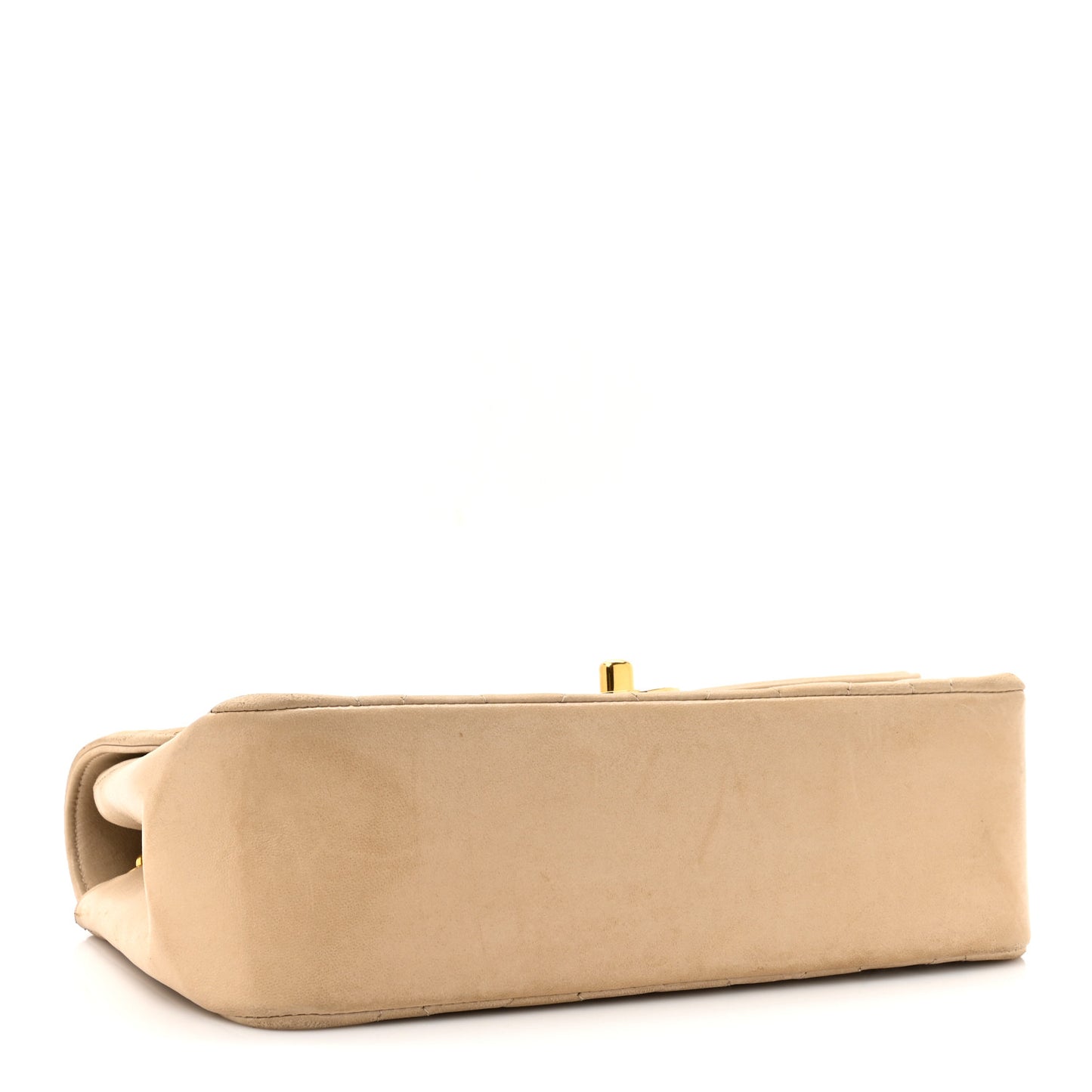 Lambskin Quilted Small Single Flap Beige