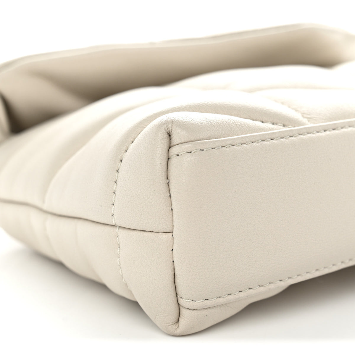 Lambskin Monogram Loulou Puffer Pouch Clutch Crema Soft